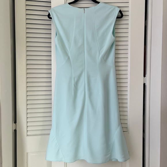 BOSS Hugo Boss Dubali V-Neck Sleeveless Fit & Flare Dress Light Blue Sz 4 - Picture 2 of 9